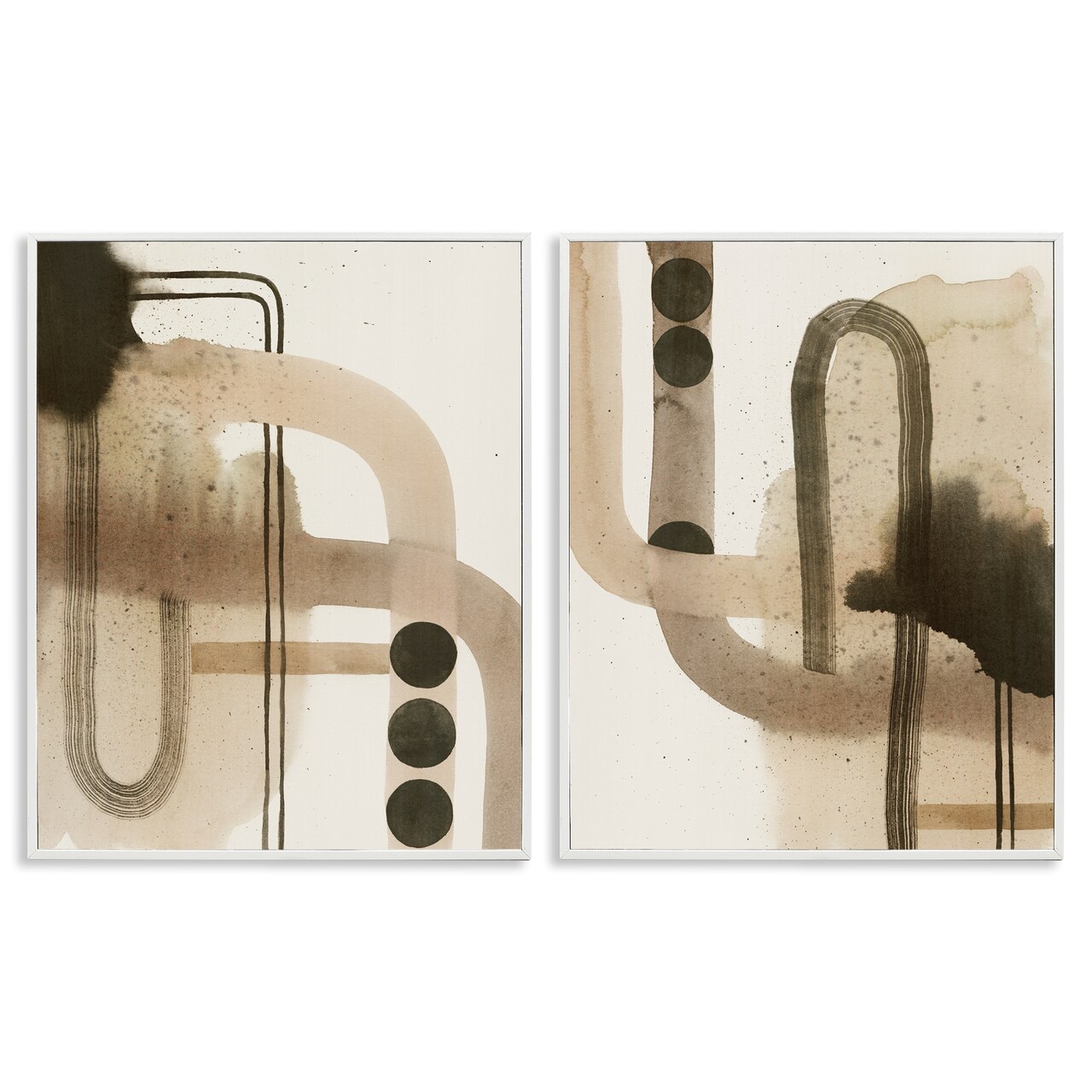 Stupell Industries Midcentury Curved Arches 2pc Framed Giclee Wall Art Set Design by Grace Popp